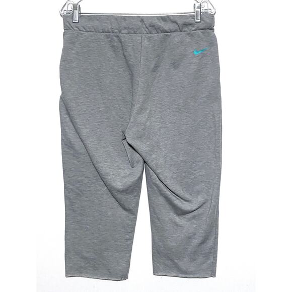 Nike Just Do It Spell Out Capri Pants Dri Fit Joggers Gray Blue Womens Large L - Picture 3 of 10